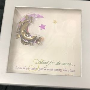 Shoot for the Moon 3D Pink Stars Man on Moon Les Brown